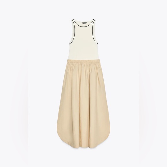 Zara Dresses & Skirts - Zara Combined Poplin Midi Dress